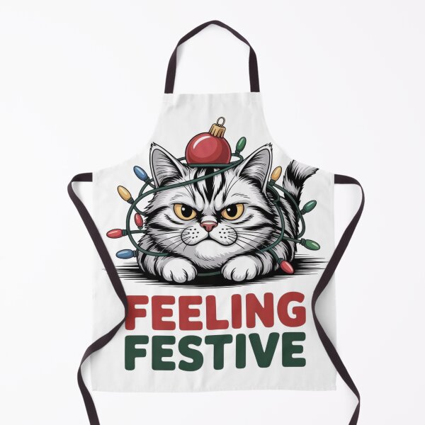 Item preview, "Feeling Festive" Grumpy Cat Funny Christmas Design designed and sold by ArtByYunus.