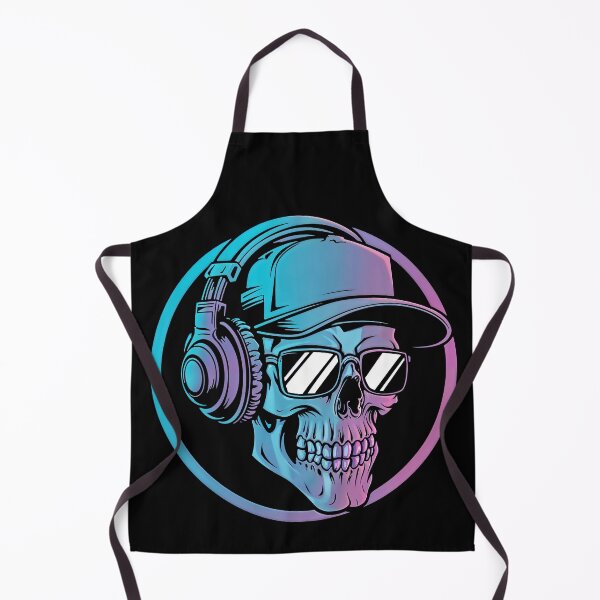 Item preview, Cool neon skull rocking headphones and shades with ultimate retro vibes designed and sold by DopeVibeStuff.