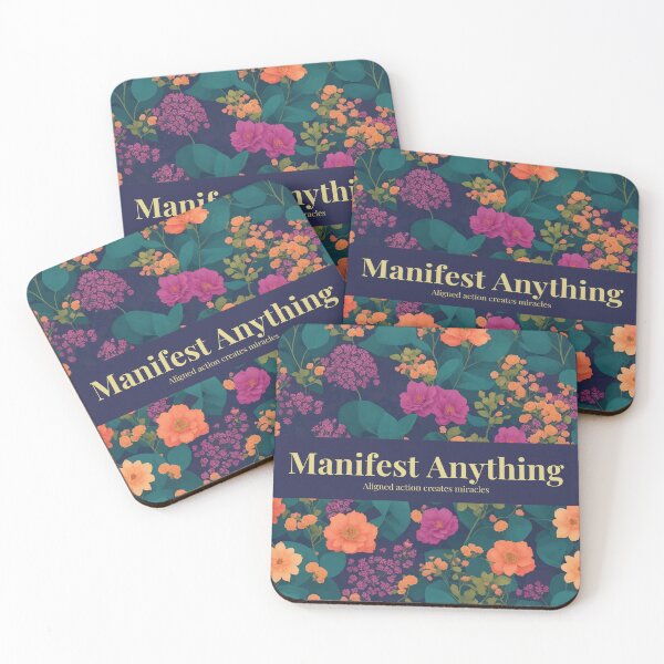 Item preview, Manifest Anything – Inspirational Quote Floral Art | Positive Mindset Motivation designed and sold by Floraza.