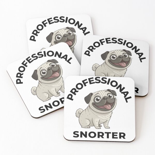 Item preview, Funny White Pug – Professional Snorter – Cute Dog Quote designed and sold by FurRealGifts.