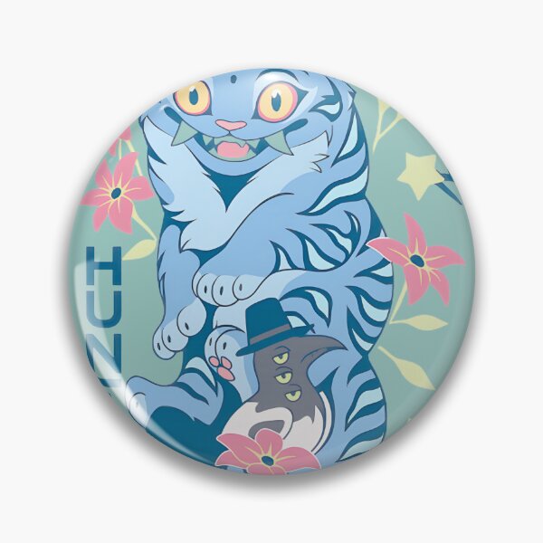 Item preview, Blue Tiger with a Hat and Flowers | PERFECT GIFT FOR YOU AND FRIENDS designed and sold by BrooksShopUS.