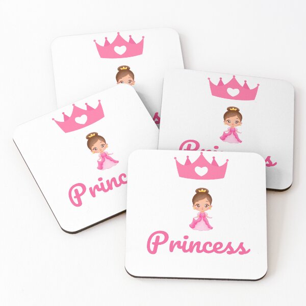 Item preview, Cute Princess Cartoon – Pink Crown & Dress Illustration designed and sold by HappySoulCentre.