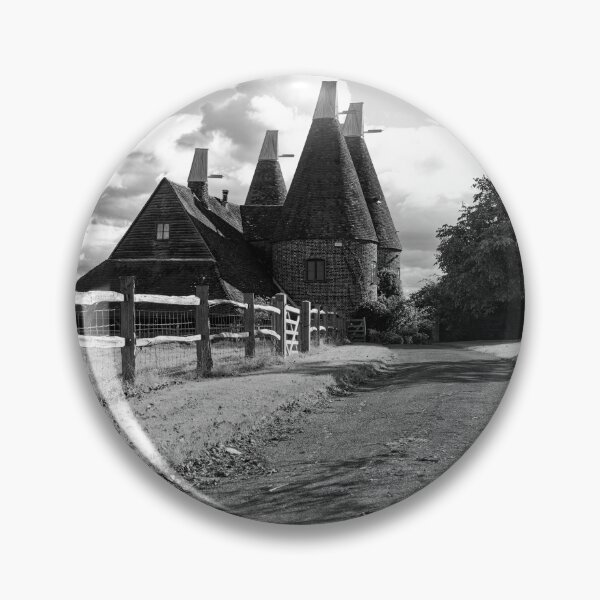 Item preview, A monochrome of Oast Houses on a farm in the village of Chiddingstone in Kent England UK designed and sold by John Gilham - Landscape Photography.