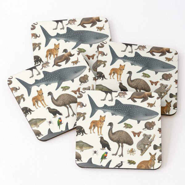 Item preview, Animals of Australia Illustration Chart Wildlife Retro Art designed and sold by kakarikihill.