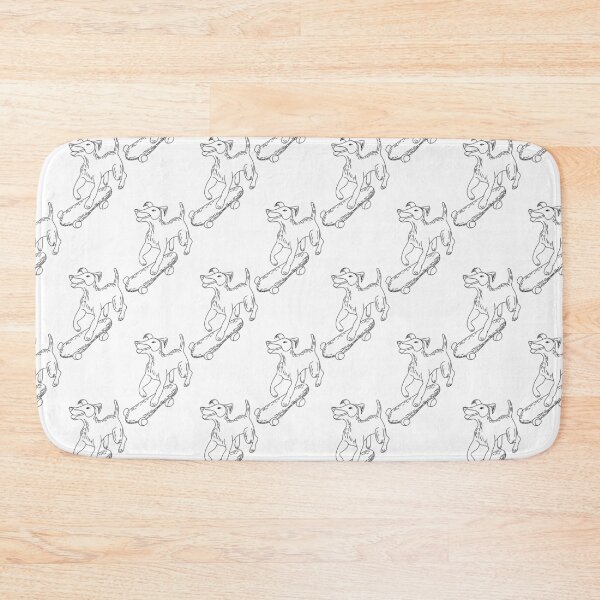 Item preview, A whimsical design featuring smooth fox terrier dogs confidently skateboarding in a fun, repeating pattern. designed and sold by olenapetol.