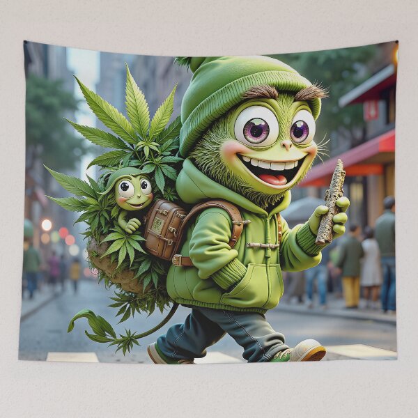 Item preview, Strange Dope Man and his Little Friend THC designed and sold by Huskyyy Designs.