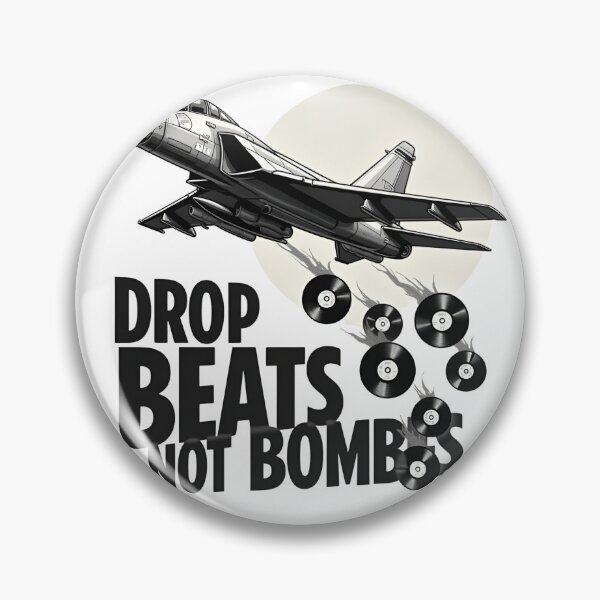 Item preview, Drop Beats Not Bombs Fighter Jet Vinyl designed and sold by Nest & Thread.