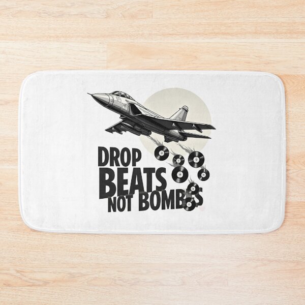 Item preview, Drop Beats Not Bombs Fighter Jet Vinyl designed and sold by Nest & Thread.