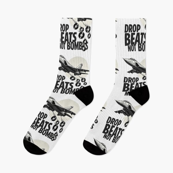 Item preview, Drop Beats Not Bombs Fighter Jet Vinyl designed and sold by Nest & Thread.