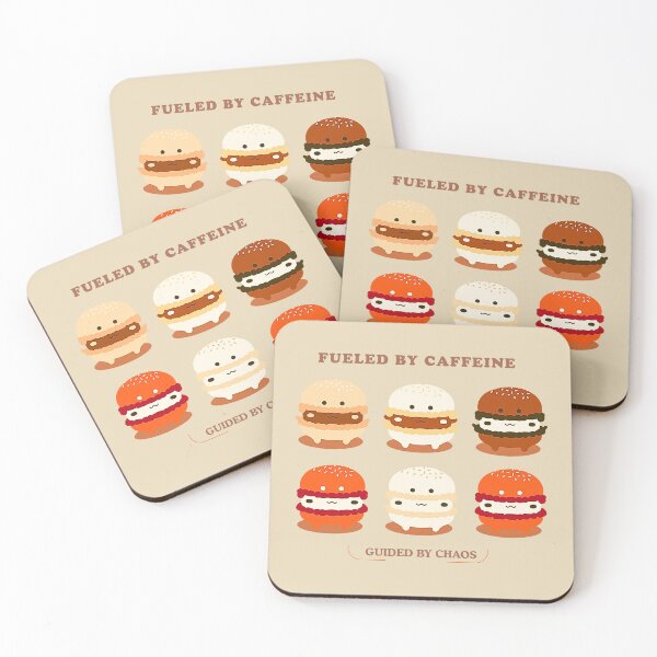 Item preview, Fueled by Caffeine – Macaron Monsters Beige Edition designed and sold by bugnoodle™ .