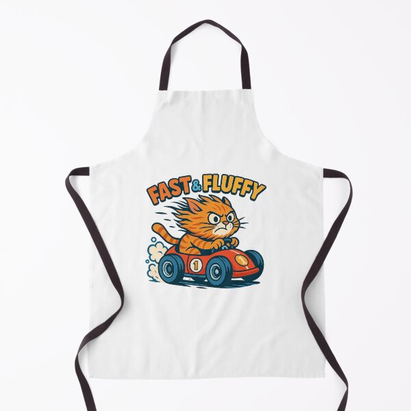 Item preview, Fast & Fluffy – Racing Cat Cartoon designed and sold by Monty Prints Studio.