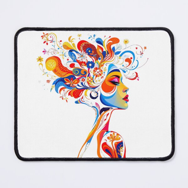 Item preview, Colorful Artistic Woman Portrait with Vibrant Designs and Bold Expression designed and sold by KanDa-Shop.