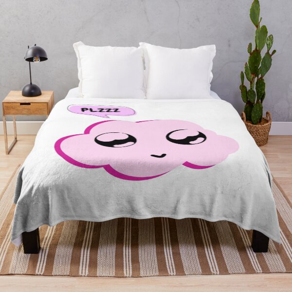 Item preview, Cute Pink Cloud Doodle | Kawaii Cartoon Sticker with "PLZZZ" Text  designed and sold by LOLmoods.