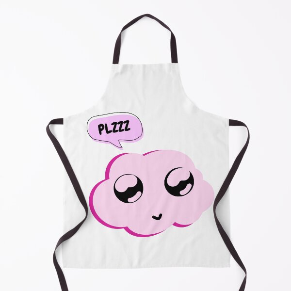 Item preview, Cute Pink Cloud Doodle | Kawaii Cartoon Sticker with "PLZZZ" Text designed and sold by LOLmoods.