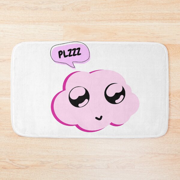 Item preview, Cute Pink Cloud Doodle | Kawaii Cartoon Sticker with "PLZZZ" Text  designed and sold by LOLmoods.