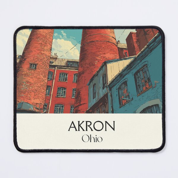 Item preview, Akron Ohio Vintage Travel Art | Rubber Capital Industrial Design designed and sold by TuncGK.