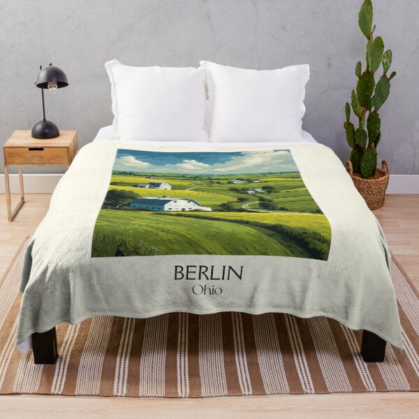 Item preview, Berlin Ohio Vintage Travel Art | Amish Country Rolling Hills Design designed and sold by TuncGK.