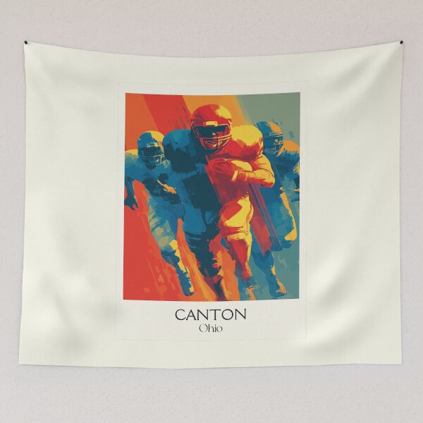 Item preview, Canton Ohio Retro Travel Art | Pro Football Town Fan Art designed and sold by TuncGK.