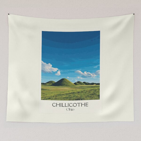 Item preview, Chillicothe Ohio Vintage Travel Art | Ancient Earthworks Illustration designed and sold by TuncGK.