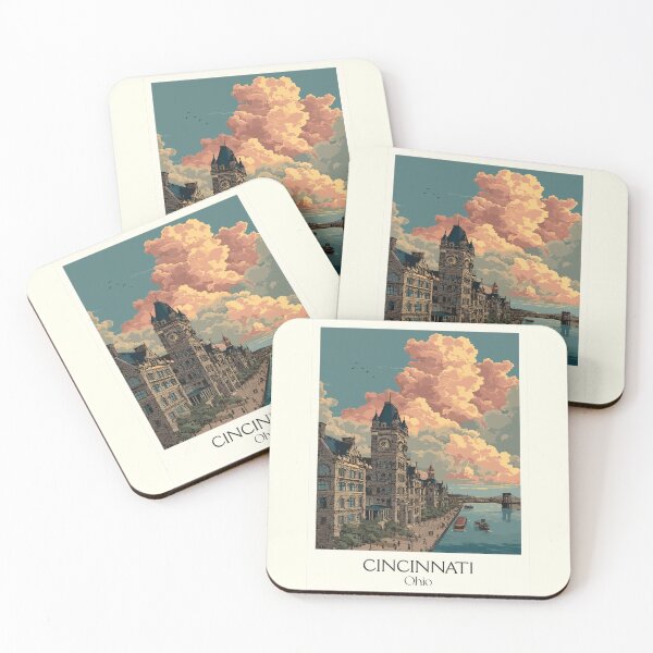 Item preview, Cincinnati Ohio Retro Travel Art | Queen City on the Ohio River designed and sold by TuncGK.