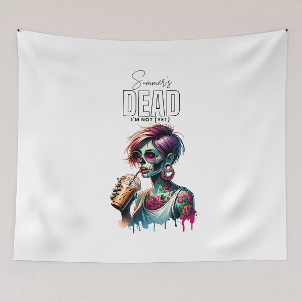 Item preview, Summer’s Dead Zombie Aesthetic T-Shirt | Gothic Halloween Shirt | Edgy Skull Graphic Tee | Creepy Cute Alternative Clothing designed and sold by MayaPrintLab.