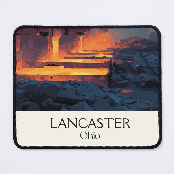 Item preview, Lancaster Ohio Vintage Travel Art | Glass City Industrial Heritage designed and sold by TuncGK.