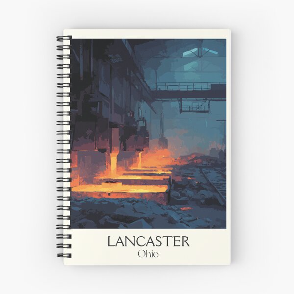 Item preview, Lancaster Ohio Vintage Travel Art | Glass City Industrial Heritage designed and sold by TuncGK.