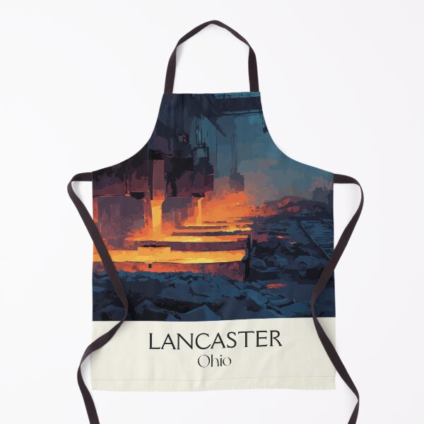 Item preview, Lancaster Ohio Vintage Travel Art | Glass City Industrial Heritage designed and sold by TuncGK.