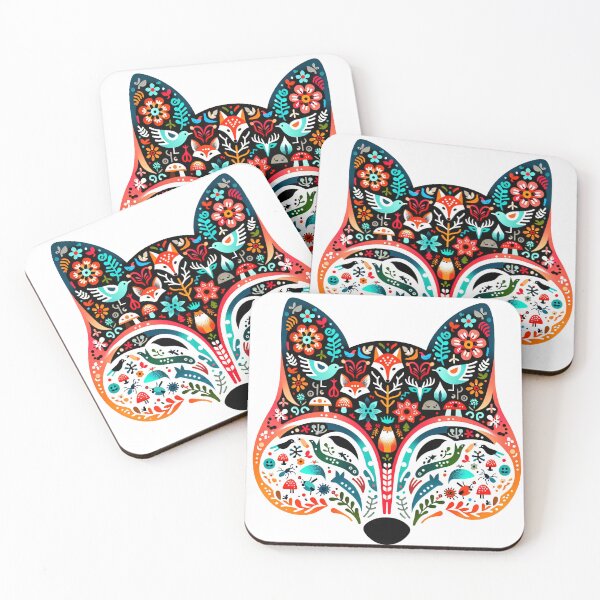Item preview, Scandinavian Folk Art Fox head by heidiannemorris ©️  designed and sold by FOLK ART FUSION by heidiannemorris.