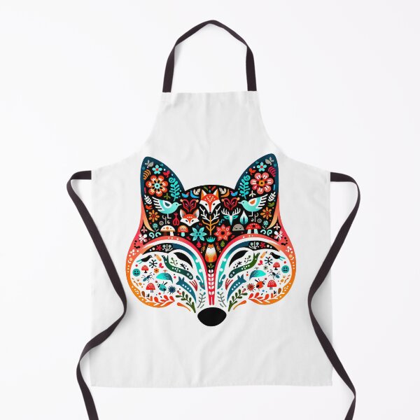 Item preview, Scandinavian Folk Art Fox head by heidiannemorris ©️ designed and sold by FOLK ART FUSION by heidiannemorris.