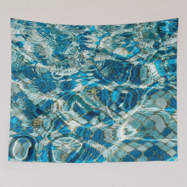 Item preview, Blue Sunlit Ripples Circles and Veins of Light designed and sold by Georgia Mizuleva.