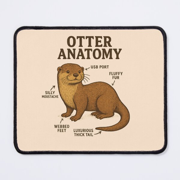 Item preview, Otter anatomy- funny and vintage style illustration of an otter designed and sold by Tanuja  Sharma.
