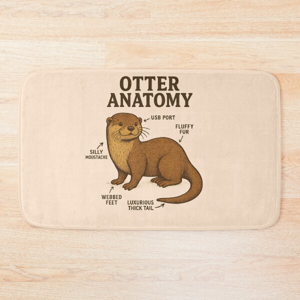 Item preview, Otter anatomy- funny and vintage style illustration of an otter designed and sold by Tanuja  Sharma.