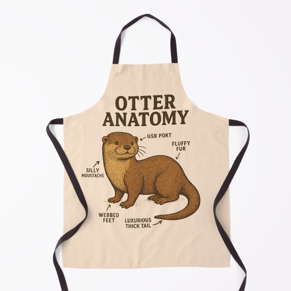 Item preview, Otter anatomy- funny and vintage style illustration of an otter designed and sold by Tanuja Sharma.
