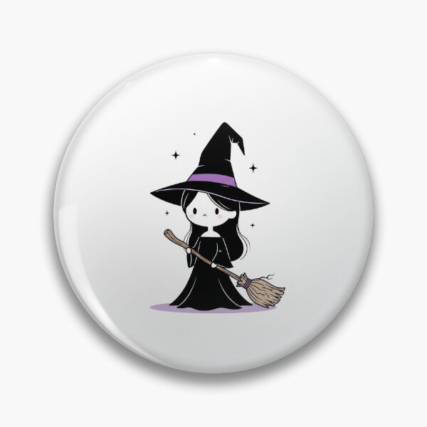 Item preview, Cute Kawaii Witch with Broomstick designed and sold by istoriadesign.