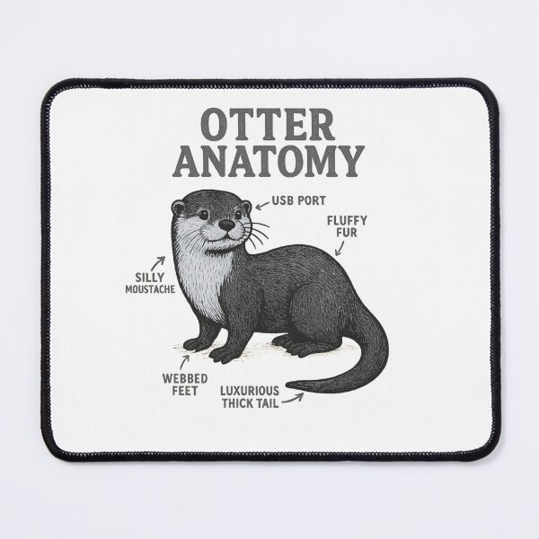 Item preview, Otter anatomy- funny and vintage style illustration of an otter designed and sold by Tanuja Sharma.