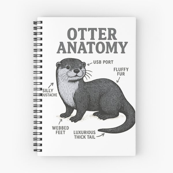 Item preview, Otter anatomy- funny and vintage style illustration of an otter designed and sold by Tanuja  Sharma.