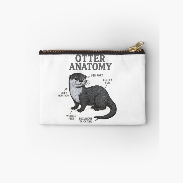 Item preview, Otter anatomy- funny and vintage style illustration of an otter designed and sold by Tanuja  Sharma.