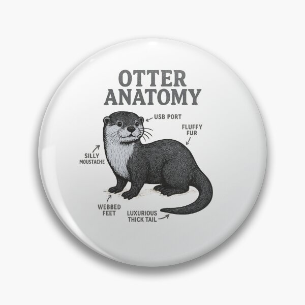 Item preview, Otter anatomy- funny and vintage style illustration of an otter designed and sold by Tanuja  Sharma.