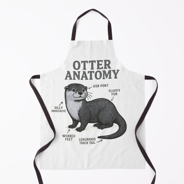 Item preview, Otter anatomy- funny and vintage style illustration of an otter designed and sold by Tanuja Sharma.