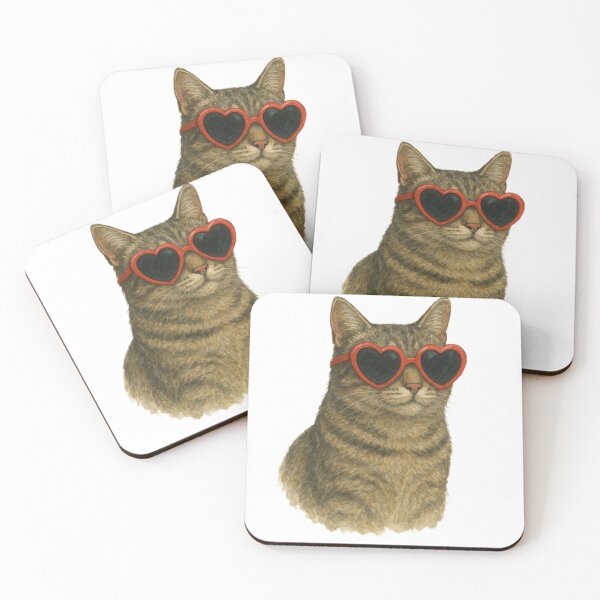 Item preview, Cat with heart sunglasdes  designed and sold by Mylittlefanworld.