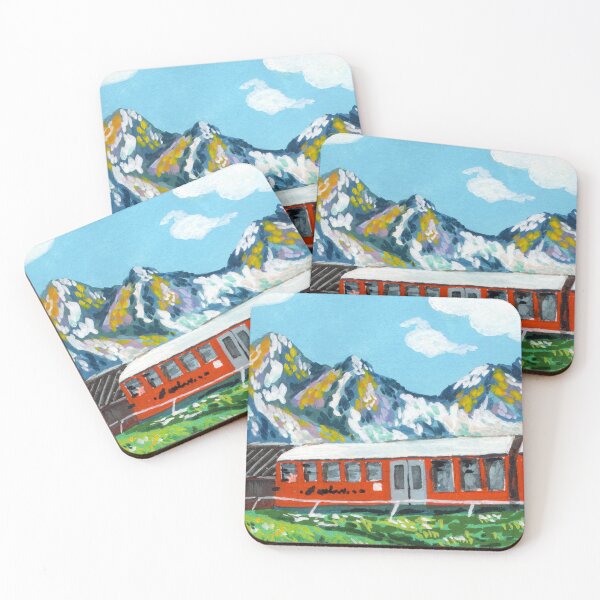 Item preview, Desk Mats, Bernina Express Train Home Decor and Gift for Wanderers, Gouache Painting, Switzerland Souvenir, Travel Lover Gift, Desk designed and sold by Natilda-blabla.
