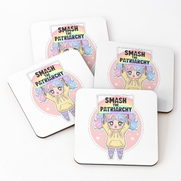 Item preview, Cute But Defiant – Chibi Girl “Smash the Patriarchy” Sticker designed and sold by DhanukaShamen.