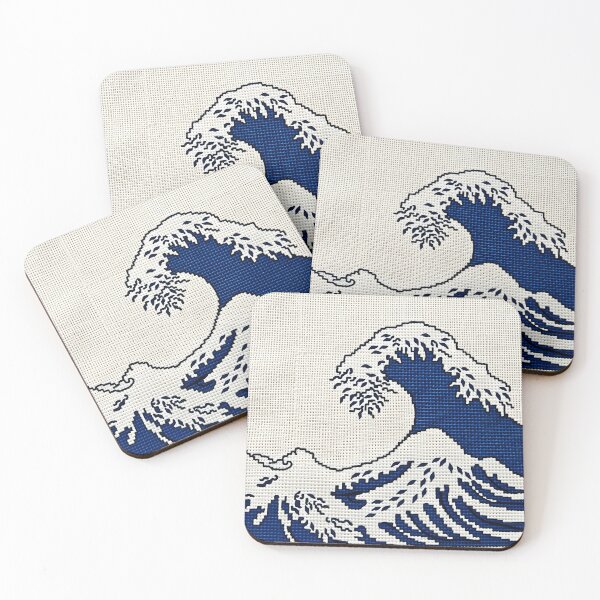 Item preview, Cross stitch Hokkaido waves traditional pattern and colors designed and sold by Ponted.