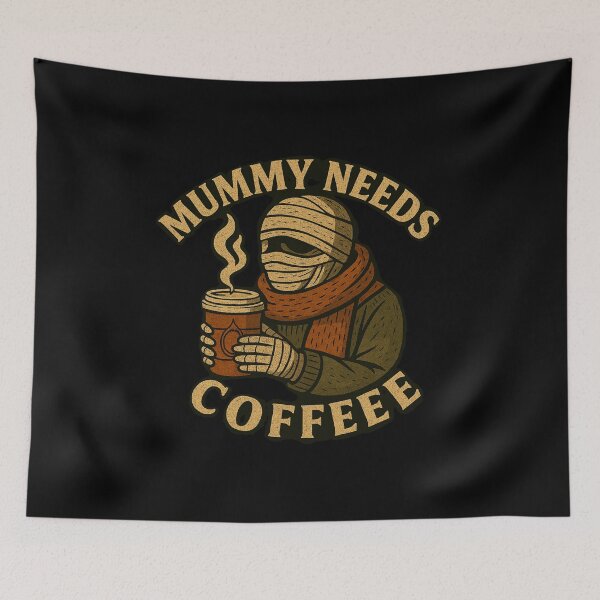 Item preview, Mummy Needs Coffee – Funny Spooky Halloween Coffee Lover  designed and sold by InkwildStudio.