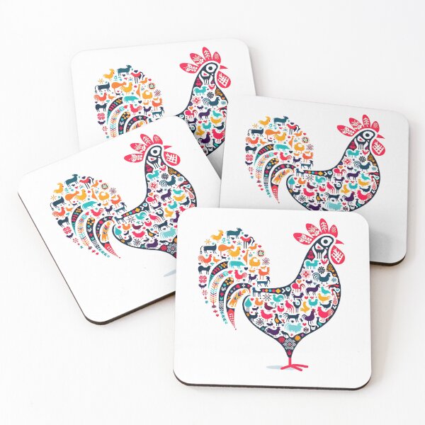 Item preview, Scandinavian Folk Art Cockerel by heidiannemorris ©️  designed and sold by FOLK ART FUSION by heidiannemorris.