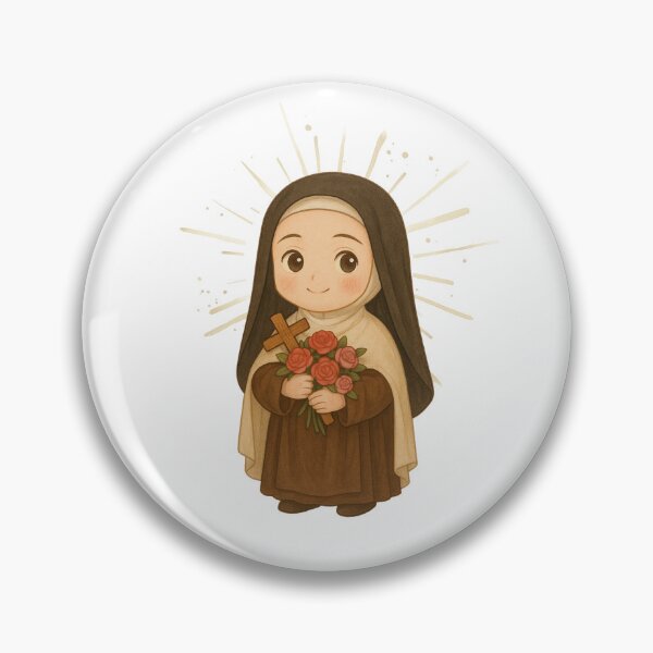Item preview, St Therese of Lisieux Cartoon Art – Catholic Decor, Inspirational Saint Illustration designed and sold by MixnMatch.