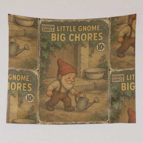 Item preview, Nostalgic Cottagecore: Little gnome, big chores designed and sold by bapupa.