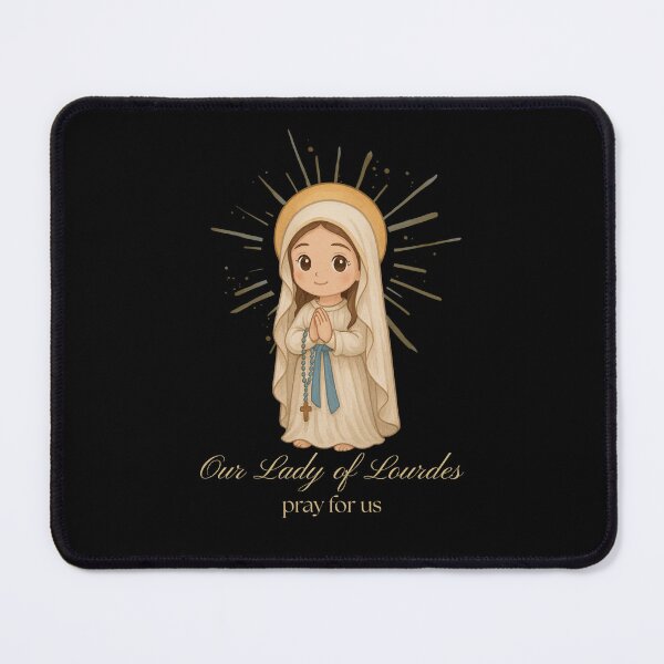 Item preview, Our Lady of Lourdes Cartoon Art – Catholic Decor, Inspirational Saint Illustration designed and sold by MixnMatch.
