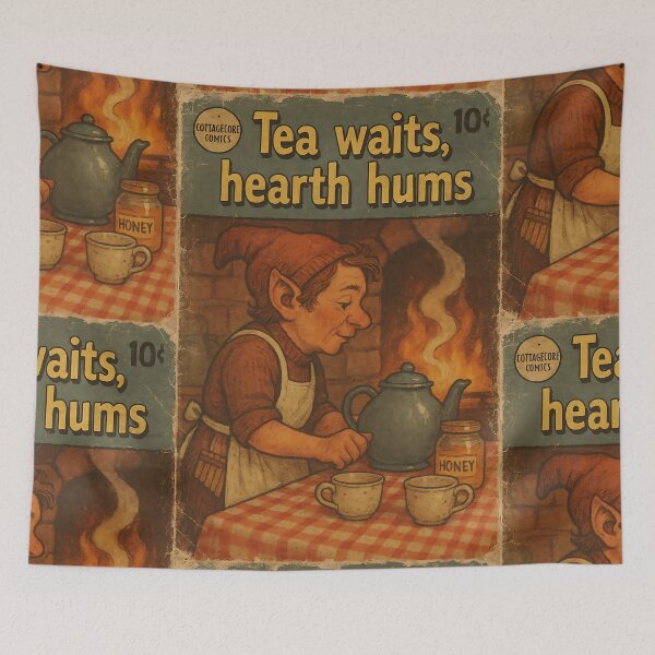 Item preview, Nostalgic Cottagecore: Tea waits, hearth hums designed and sold by bapupa.